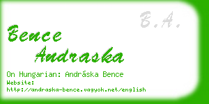 bence andraska business card