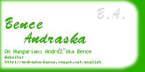 bence andraska business card